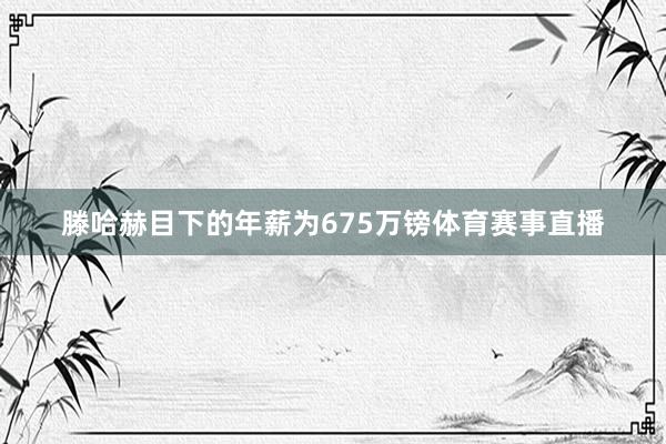 滕哈赫目下的年薪为675万镑体育赛事直播